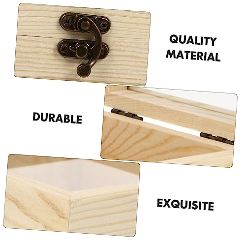 Yardenfun 1pc Wooden Box with Glass Lid Glass Jewelry Keepsake Jewelry Container Earring Display Holder Unfinished Wooden Chest Wedding Decorations Yardenfun