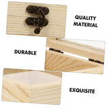 Yardenfun 1pc Wooden Box with Glass Lid Glass Jewelry Keepsake Jewelry Container Earring Display Holder Unfinished Wooden Chest Wedding Decorations Yardenfun