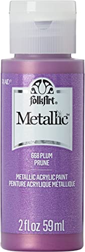 FolkArt Metallic Acrylic Paint in Assorted Colors (2 Ounce), 668 Plum FolkArt
