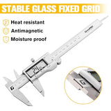 GRENPRO Digital Caliper,6 Inches Electronic Digital Vernier Caliper Measuring Tool,All Metal Micrometer Vernier Caliper with Huge LED Screen for GRENPRO