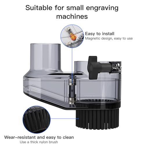 CNC ABS Dust Shoe for CNC Machines, 52mm Diameter Motor, fits Most 300W-500W Spindle Motors, Engraving Machine Accessories for CNC Engraver Milling - WoodArtSupply