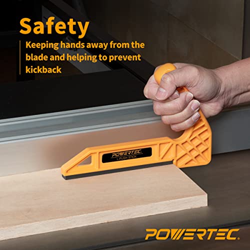 POWERTEC 71338 Deluxe Push Stick for Table Saws, Router Tables, Band Saws & Jointers, Dual Ergonomic Handles w/Max Grip, Hand Protection fo POWERTEC