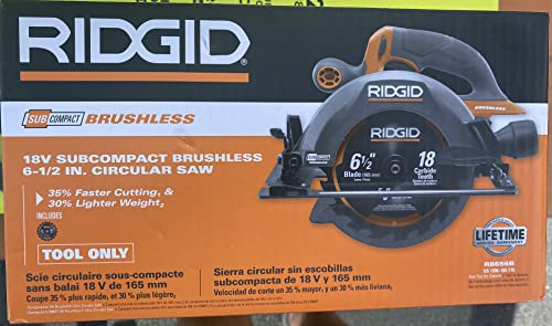 Ridgid 18V SubCompact Brushless Cordless 6 1/2 in. Circular Saw (Tool Only) R8656B - WoodArtSupply