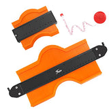 Contour Gauge Duplicator with Lock, Widen Shape Duplication Gauge Tool 5”& 10”, 2 Pack Master Outline Measuring Plastic Ruler for Corners, Feir