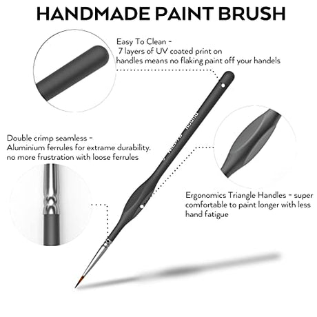 Nicpro 15 Pack Miniature Painting Set, Fine Detail Paint Brushes for Models, Acrylic Watercolor Oil, Ceramic, Shoe, Citadel, Art Figure Paint by Nicpro