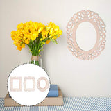 Healifty 6pcs Hollow Window Grille Pendant Wood Mirror Shape Cutout Blank Wood Cutout Blank Wood Ornament Home Decor Mini Craft Unfinished Wooden Healifty