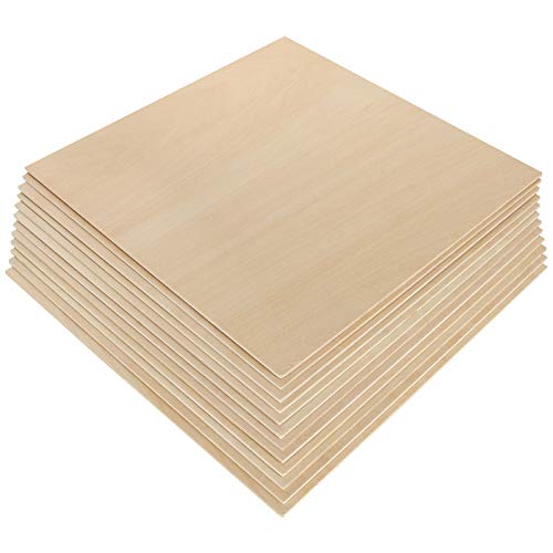 12 Pack 11.8 × 11.8 Inch Basswood Sheets Thin Wood Sheets Plywood Board Basswood Sheets 1/8 inch Square Unfinished Wood Boards for Crafts, DIY shanqian SENENQU