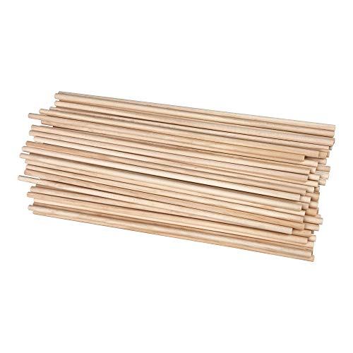 Long Wood Dowel Rods Unfinished Natural Wood Craft Dowel Sticks 50 Pack 1/4 Inch×12 Inch - WoodArtSupply