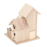 Pssopp Outdoor Birdhouse Unfinished Wood Bird House Kits to Paint for Kids Birdcages for Outdoors Hanging, 15.5 x 15.5 x 20cm(3 Rooms) Pssopp