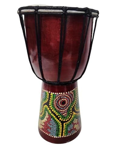 DJEMBE DRUM BONGO CONGO 12" HAND CARVED AFRICAN ABORIGINAL WOOD HAND PAINTED IMPORTER DIRECT TO YOU BEST PRICE FOR THE QUALITY - WoodArtSupply