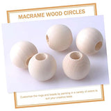 VILLCASE 1 Set Beaded Wood Ring Set Macrame Kits Macrame Making Tool Unfinished Smooth Wooden Ring Natural Wood Rings Small Wood Rings for Macrame VILLCASE