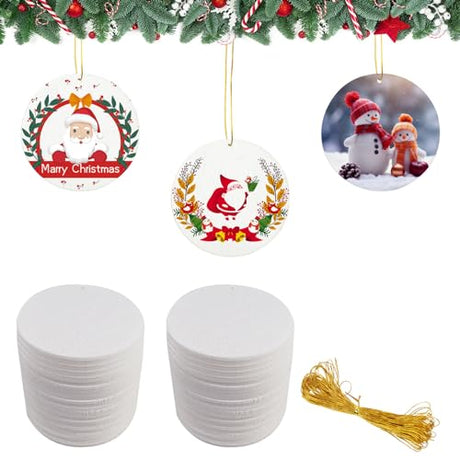 24 pcs Sublimation Ornament Blanks，Christmas Ornaments Sublimation Christmas Ornament Blanks for Christmas Tree Decor Blank Ornaments，DIY Handmade GEKIXUTP