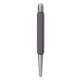 Starrett Steel Center Punch with Square Shank and Knurled Finger Grip - Hardened and Tempered, 4-1/4" Length, 5/32" Diameter Tapered Point, 3/8" Starrett