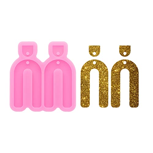 Angel Wings Shiny Horseshoe Shape Earrings Resin Silicone Mold, for Small Size Earrings Ear Studs Agate Pearl Pendant Crafting Making Epoxy Resin Angel Wings