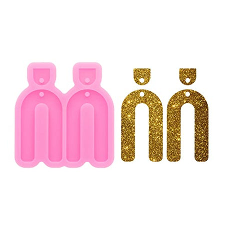 Angel Wings Shiny Horseshoe Shape Earrings Resin Silicone Mold, for Small Size Earrings Ear Studs Agate Pearl Pendant Crafting Making Epoxy Resin Angel Wings