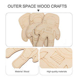 Home Decor Decor Decoration 27pcs Unfinished Wood Space Slices Blank Wood Astronaut Discs Spaceship Alien Chips DIY Arts Crafts for Space Themed EXCEART
