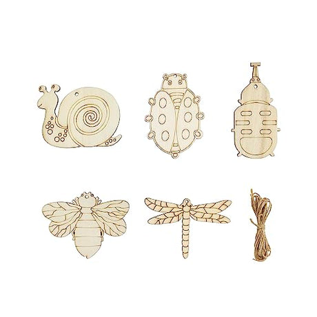 35 Pack Wood Insect Animal Cutouts Wooden Insect Animals Paint Crafts Wooden Insect Animal Hanging Ornaments DIY Insect Animal Craft Gift Tags for Xonzmmk