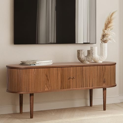 WERMO 55’’ TV Stand with Storage and Shelves Designed to fit 32’’ - 60’’ TVs. Wood Entertainment Center for Living Room and Bedroom, Media Console WERMO