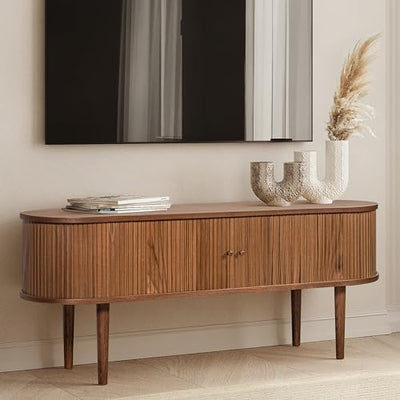 WERMO 55’’ TV Stand with Storage and Shelves Designed to fit 32’’ - 60’’ TVs. Wood Entertainment Center for Living Room and Bedroom, Media Console