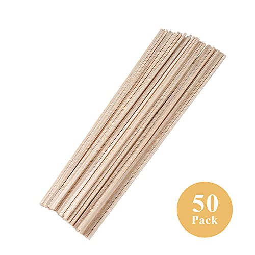 Balsa Wood Sticks 1/8 Inch Square Dowels Rod Strips 12" Long - Pack of 50 by Craftiff Craftiff
