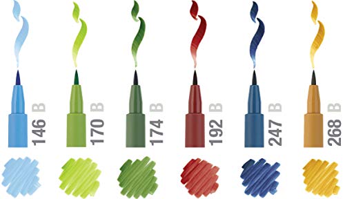 Faber-Castell Faber-Castel Faber-Castell FC167105 Pitt Artist Color Brush Wallet Set (6 Pack), Landscape, Assorted Faber-Castell