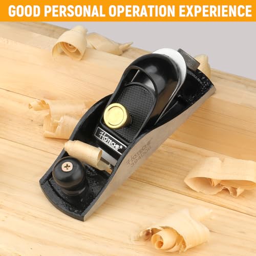 Hoteche 7-Inch Block Plane - Fully Adjustable 1-5/8-Inch Alloy Steel Blade, Fine Finished Bottom, and Sides, Precision Casting for Smooth Surfaces Hoteche