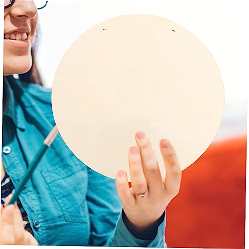 Tofficu 10 Sets DIY Door Hanging Sign Unfinished Wooden Slices Unfinished Wooden Rounds Unfinished Wood Plaque Unfinished Wood Crafts Blanks Tofficu