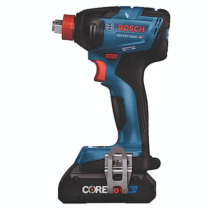 BOSCH GXL18V-260B26 18V 2-Tool Combo Kit with 1/2 In. Hammer Drill/Driver, 1/4 In. and 1/2 In. Two-In-One Bit/Socket Impact Driver, (1) CORE18V 8 Ah - WoodArtSupply