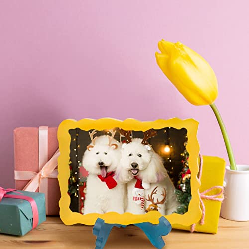 Resin Mold for Photo Frame, 2 Sets of Picture Frame Molds with Stand Holder, Rectangle & Oval of Irregular Edge Silicone Epoxy Molds for DIY Actvty