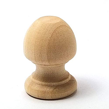 Mylittlewoodshop Package of 6 - Finial Dowel Cap - 1-1/16 Tall by 3/4 inch Wide with 3/8 Hole Unfinished Wood (WW-DC8043)