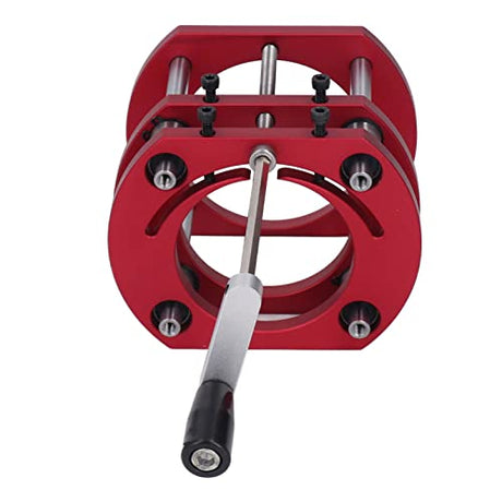 AMONIDA Router Lift, Red Aluminum Alloy Router Lift Base with Stainless Steel Support Rod, 4 Jaw Clamping, for Small Trimming Machines, Small Gong AMONIDA