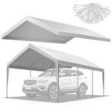VIVOHOME 12x20ft Carport Replacement Canopy Cover, 180G Waterproof & UV Protected Tarp with 48 Elastic Buckles Suit for Garage Shelter, Frame is Not VIVOHOME