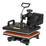 F2C 5 in 1 Pro Heat Press Machine 12x15 Digital Heat Transfer Sublimation Swing-Away for Hat Mug Plate Cap T-Shirt 360-degree Rotation Multifunction F2C