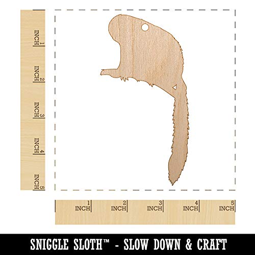 Squirrel Monkey Solid Unfinished Craft Wood Holiday Christmas Tree DIY Pre-Drilled Ornament Sniggle Sloth