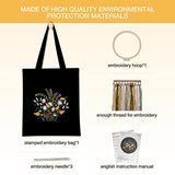 Embroidery kit for Beginners with Pattern Canvas Tote Bag,Arts and Crafts Supplies Embroidery Starter kit for Adults,DIY Needlepoint Kits for Adults bunquax