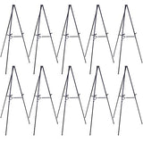 U.S. Art Supply 66" High Showroom Black Aluminum Display Easel and Presentation Stand (Pack of 10) - Large Adjustable Height Portable Floor and US Art Supply