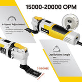 ENVENTOR Oscillating Multi Tools, 2.5A Electric Oscillating Saw Corded with 43PCS Accessories, 15000-22000 OPM, 6 Variable Speeds, 3°Oscillation Enventor