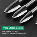 Wood Carving Drill Bits Set for Dremel Rotary Tool 5Pcs Engraving Drill Accessories Bit Wood Crafts Grinding Woodworking Tool with 1/8” Shank for DIY WoodArtSupply