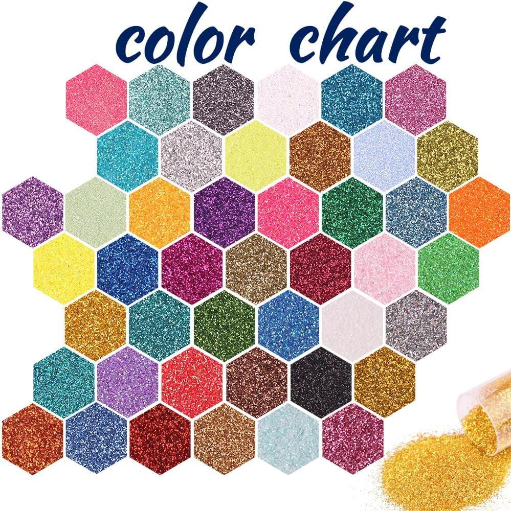 Ultra Fine Glitter 45 Colors Set, Holographic Glitter Powder for Tumblers, Arts and Craft Glitter, Iridescent Glitter for Epoxy Resin, Cosmetic WoodArtSupply