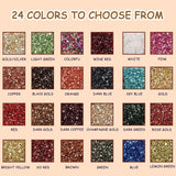Crushed Glass Glitter, 24 Colors Irregular Crystal Chips Chunky Flakes Sequins Crushed Glass for Resin Geode Art Nail Arts Craft DIY Vase Filler WoodArtSupply