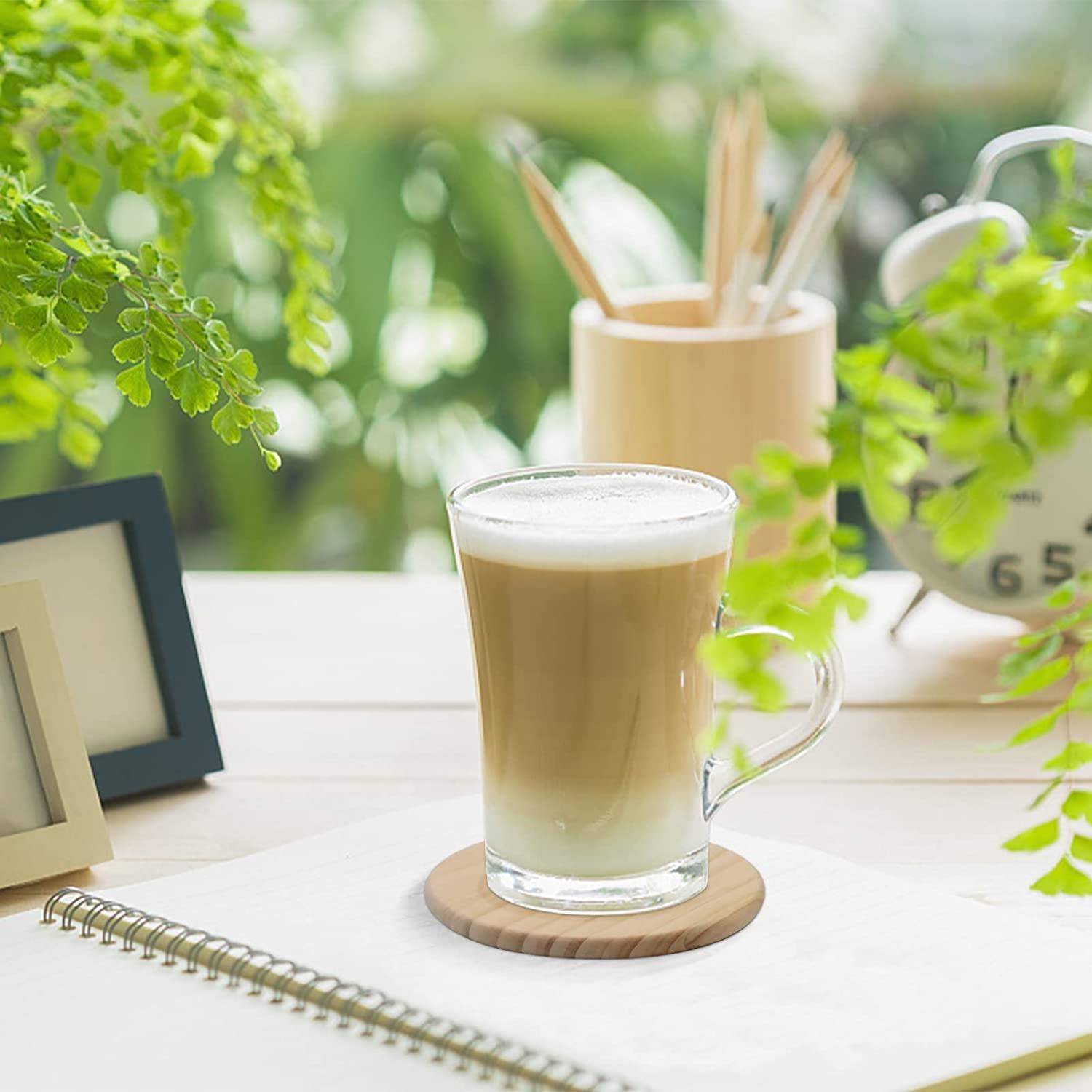 12 PCS Unfinished round Wood Coasters, 4 Inch Blank Wooden Coaster Crafts with Non-Slip Silicon Dots WoodArtSupply