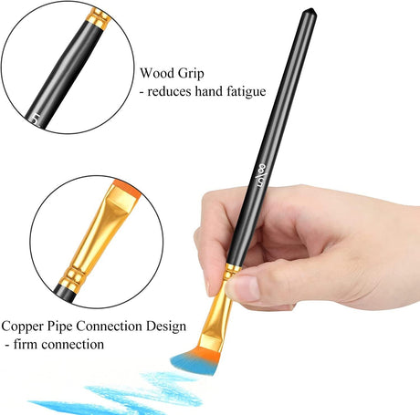20 Pcs Paint Brush Set for Acrylic Painting, Watercolor Brushes, Acrylic Paint Brushes WoodArtSupply