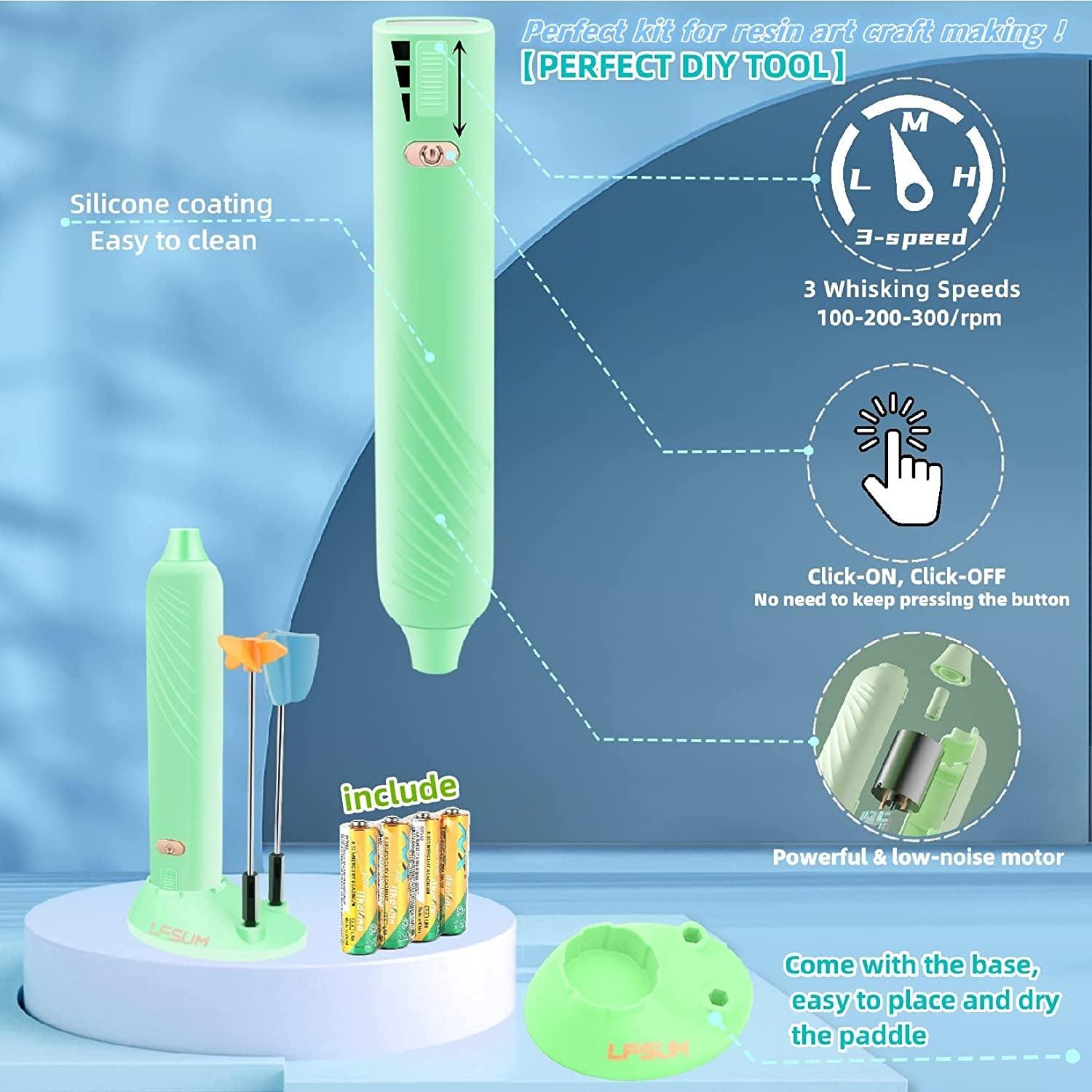 Electric Epoxy Resin Handheld Mixer for Minimizing Bubbles, Stirrer for Resin, Silicone Mixing WoodArtSupply