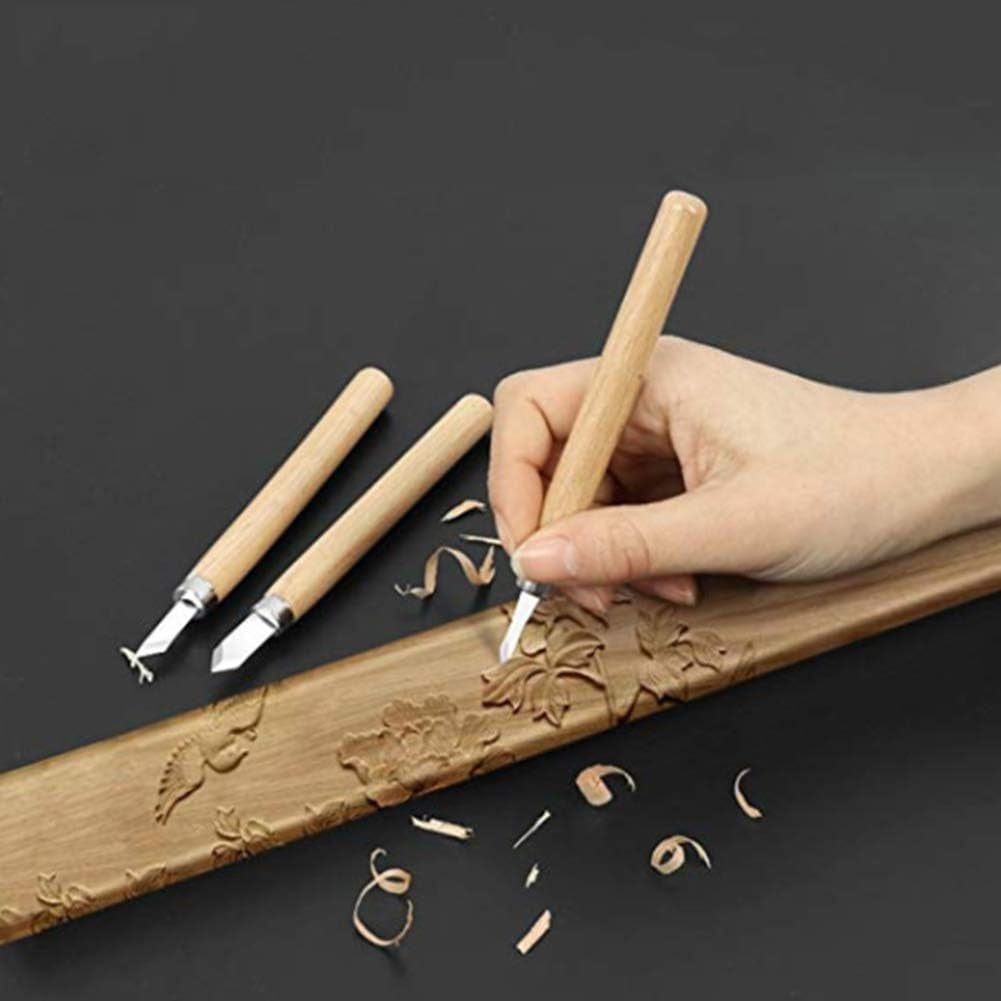 Wood Carving, 12 Carving Tools Set with Knife Stone & Carrying Pouch - Perfect Knife Kit for Beginner WoodArtSupply
