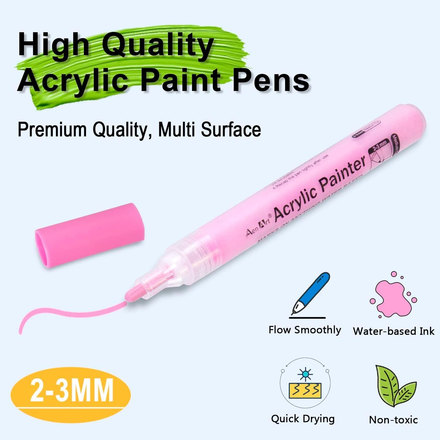 Paint Pens for Rock Painting, Acrylic Paint Markers for Card Making Craft Stone Ceramic WoodArtSupply