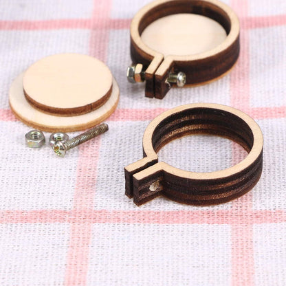 Embroidery Hoop Mini round Cross Stitch Hoop Ring Imitated Wood Display Frame for Art Craft Handy Sewing and Hanging 10 Pcs - WoodArtSupply