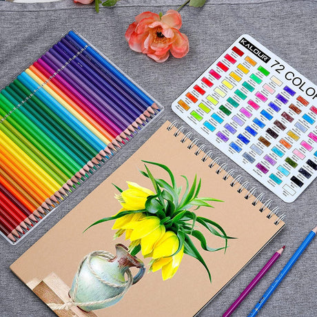 72 Count Colored Pencils for Adult Coloring Books, Soft Core,Ideal for Drawing Blending Shading WoodArtSupply