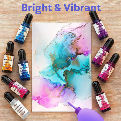 Alcohol Ink for Epoxy Resin - 24 Bottles Alcohol-Based Ink Set Vibrant Color High Concentrated Alcohol Paint Pigment Resin Ink for Resin Dye Crafts Tumblers Acrylic Fluid Art Painting, 10Ml/0.35 Fl Oz - WoodArtSupply