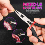 222 PCS Pin Vise Kit for Resin Molds, Steel Hand Drill with Drill Bits & Grip Nose Pliers & Keychain Supplies Jump Rings, Hand Drill for Silicone WoodArtSupply