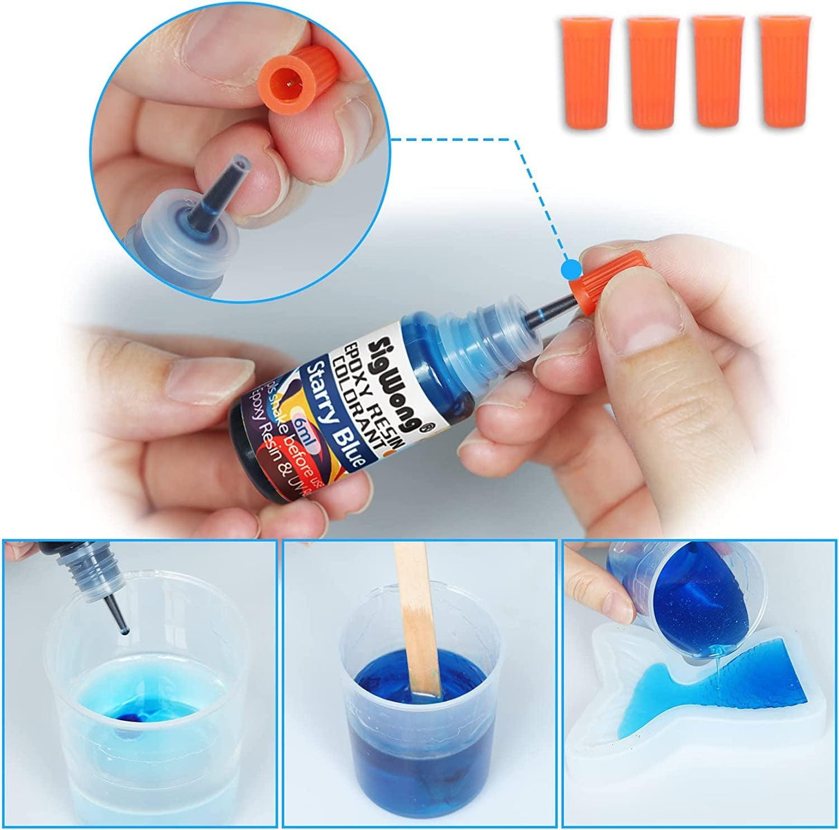 Epoxy Resin Pigment - 24 Colors Liquid Translucent Epoxy Resin Colorant, Highly Concentrated Dye for DIY Jewelry Making, Paint, Craft - 6Ml Each, WoodArtSupply